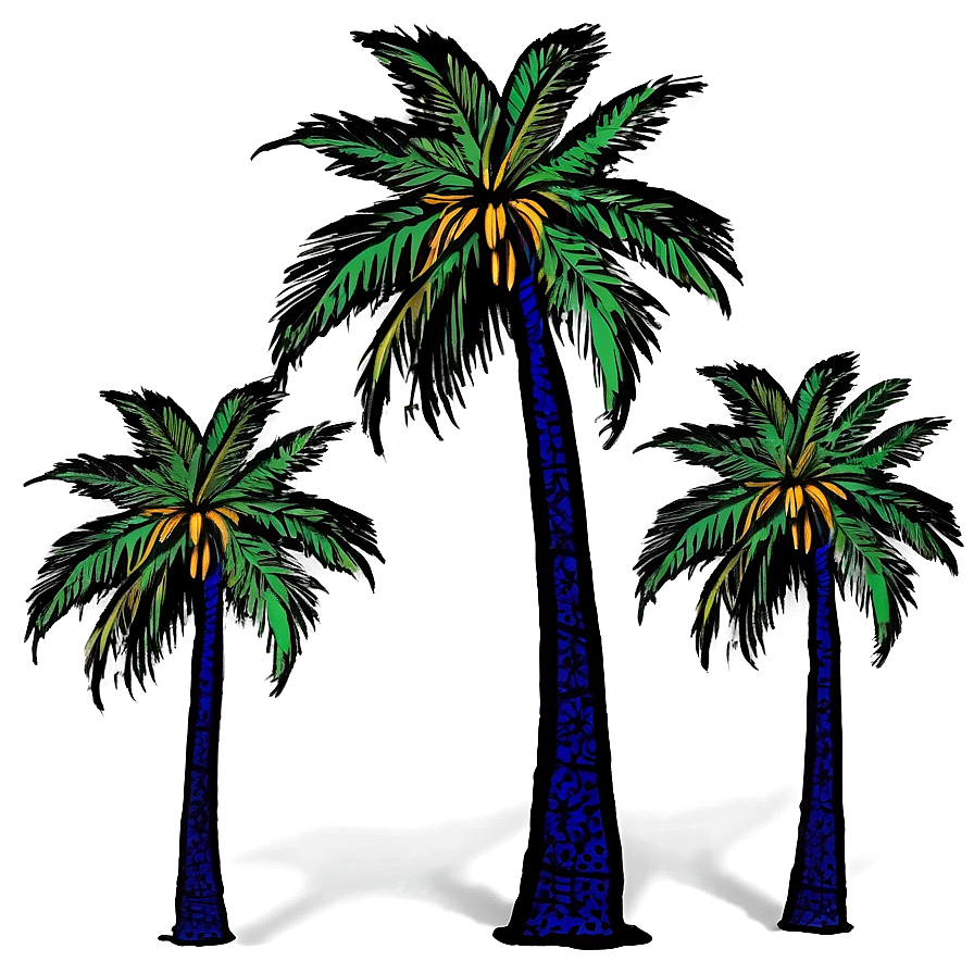 Palm Trees And Starry Night Png Uxu56