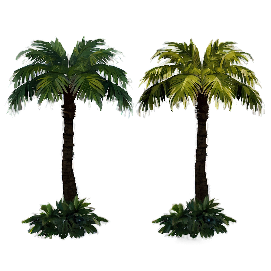 Palm Trees At Night Png Iwj