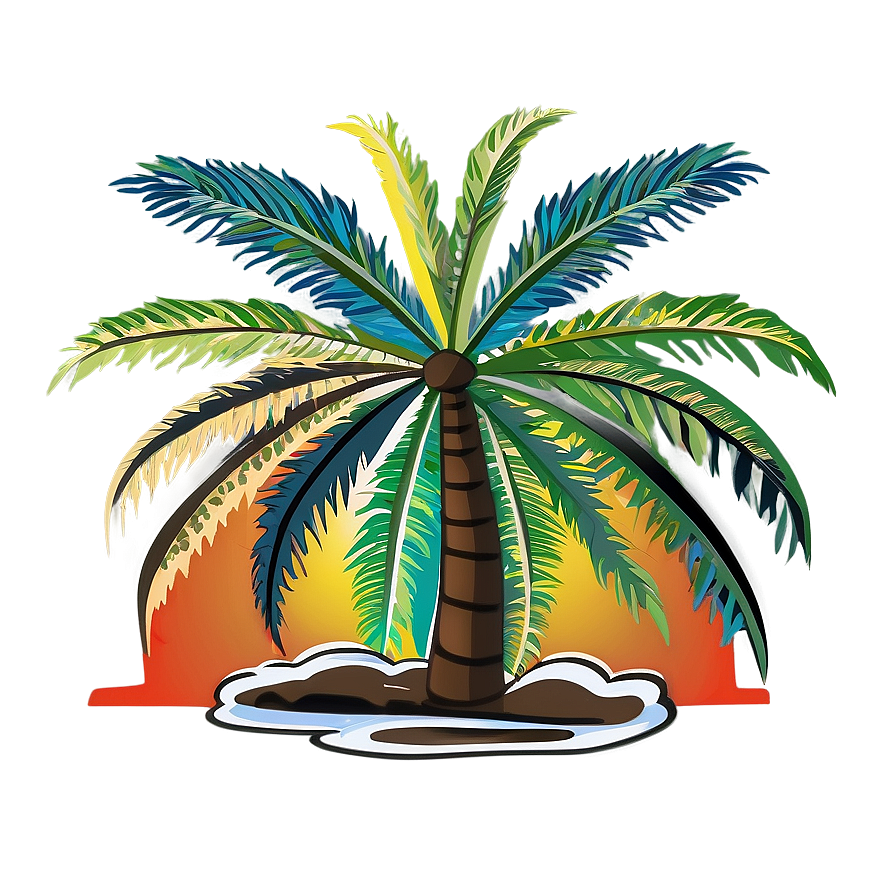 Palm Trees Border Design Png 05042024