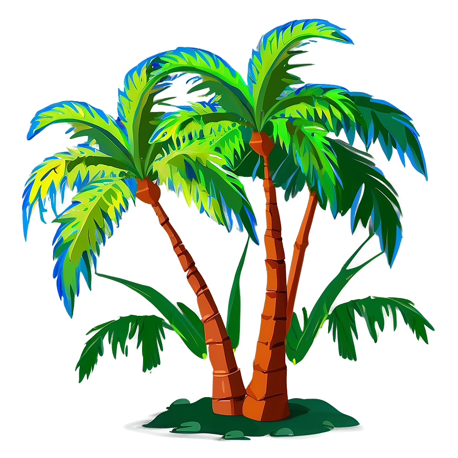 Palm Trees With Birds Png Vww63