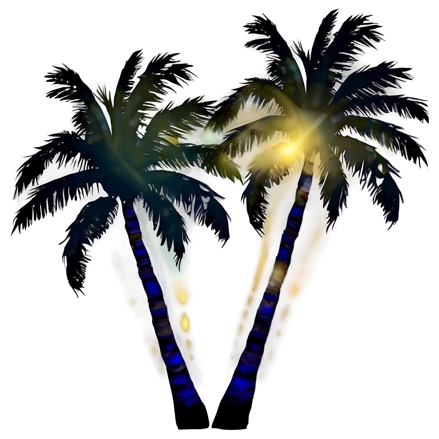 Palm Trees With Sun Flare Png Wry