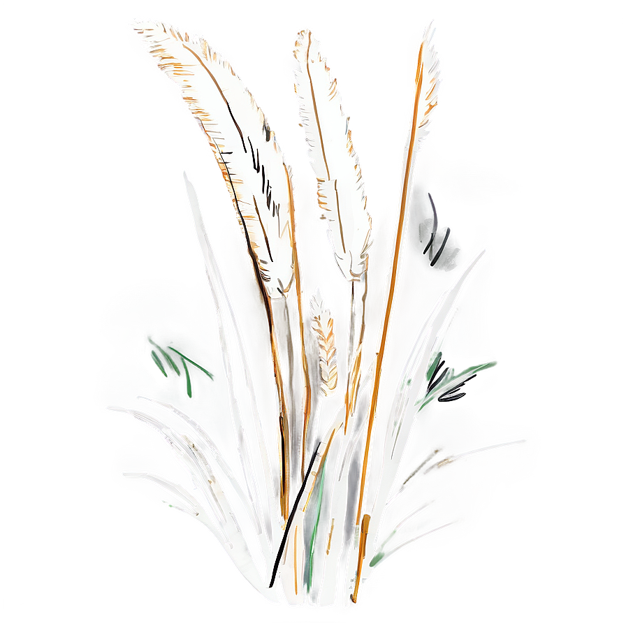 Pampas Grass Sketch Png 58