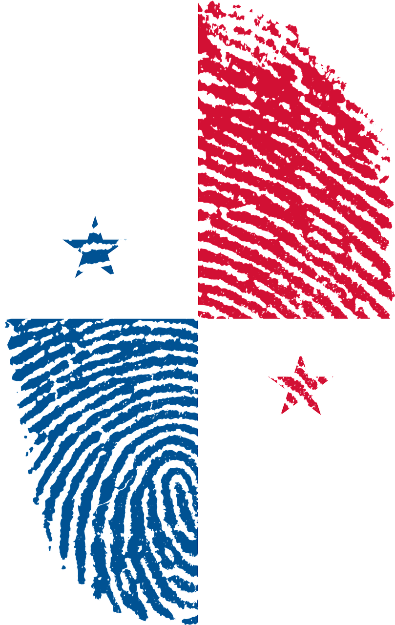 Panama Flag Fingerprint Art