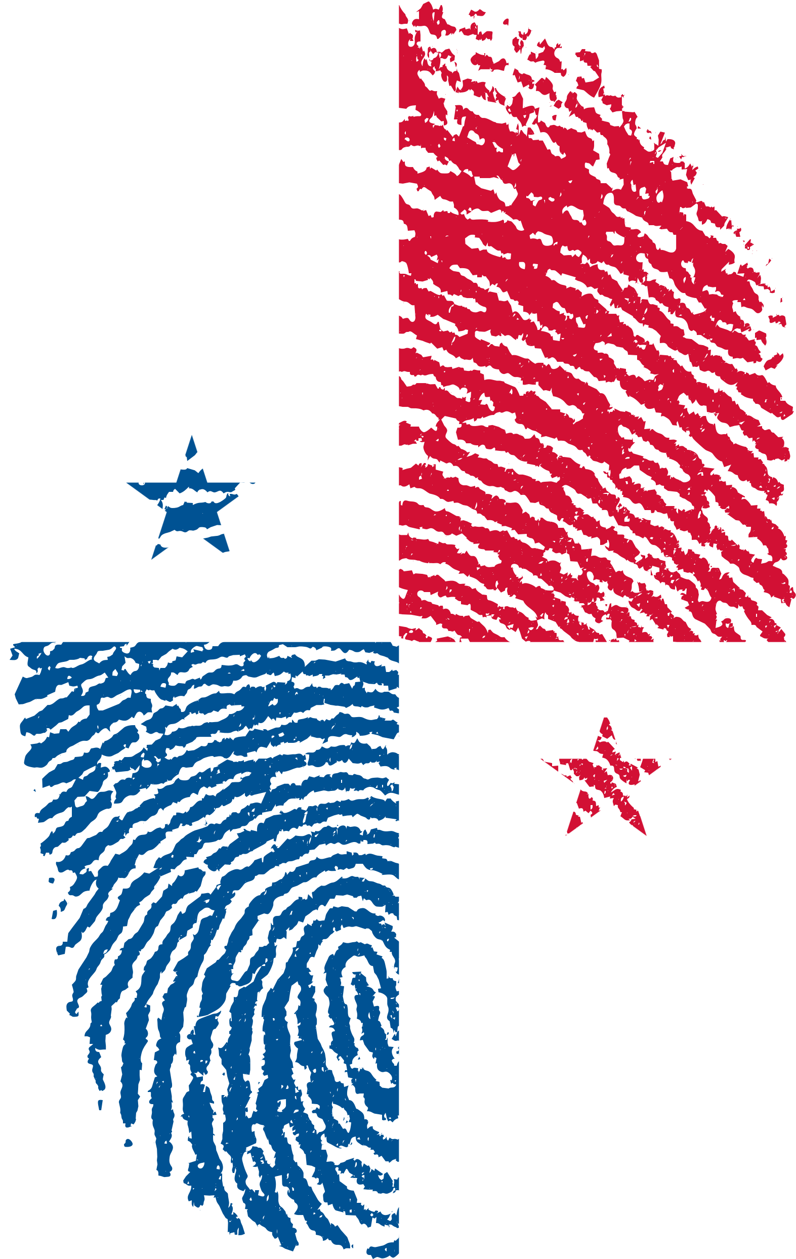 Panama Flag Fingerprint Art