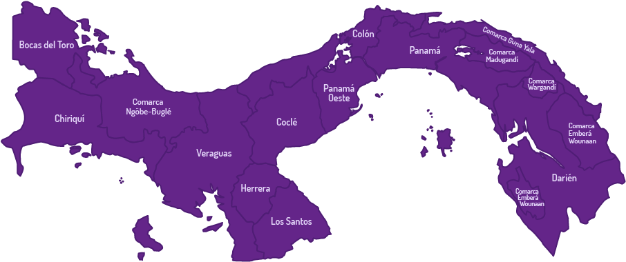 Panama Provincesand Comarcas Map