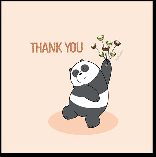 Panda Bouquet Thank You Card