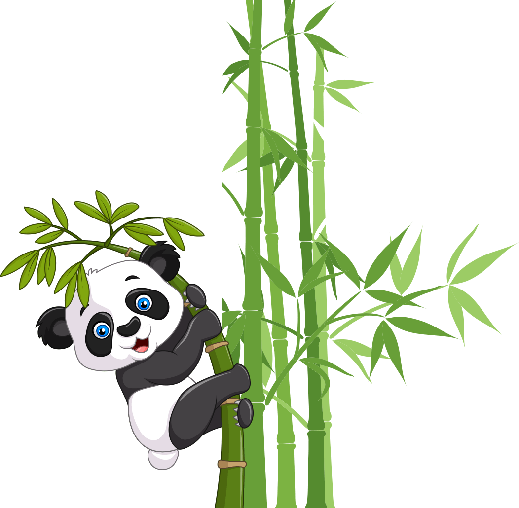 Panda Climbing Bamboo