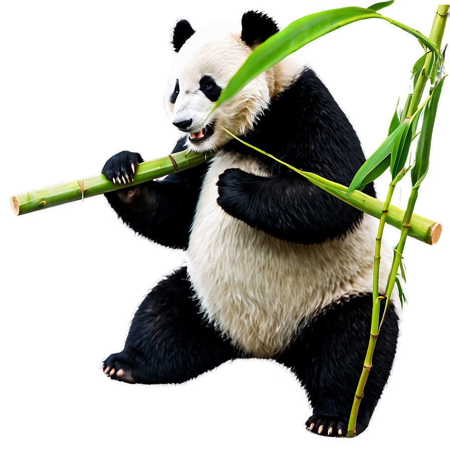 Panda Holding Bamboo Stick Png Vac