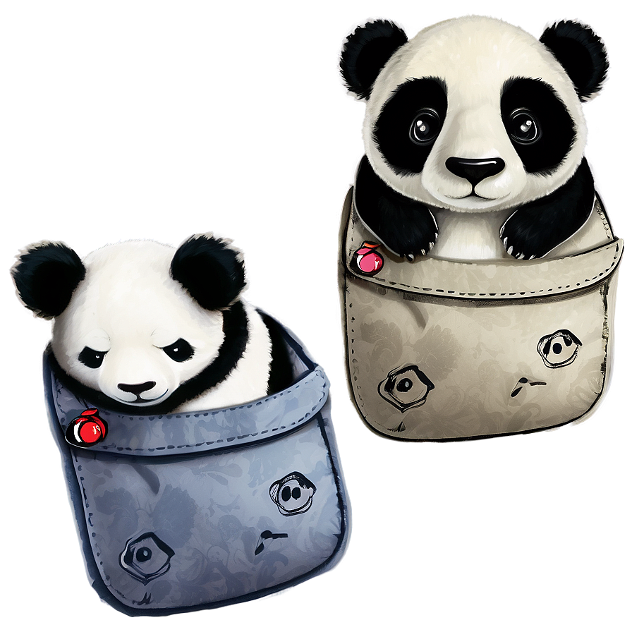 Panda In A Pocket Design Png 9