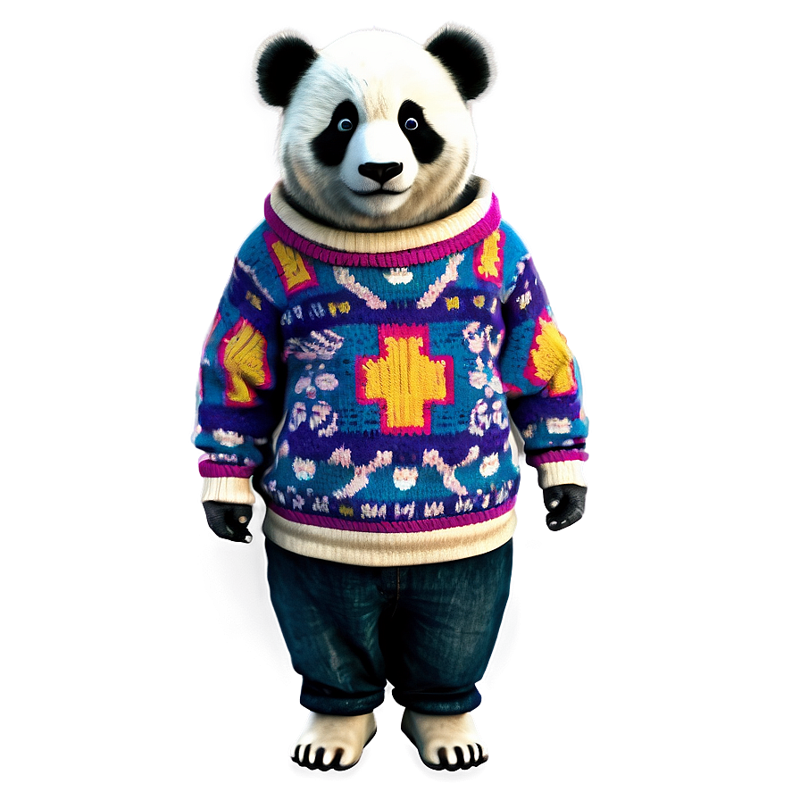 Panda In A Sweater Png Iew61