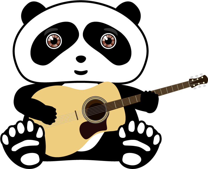 Panda Musician Cartoon
