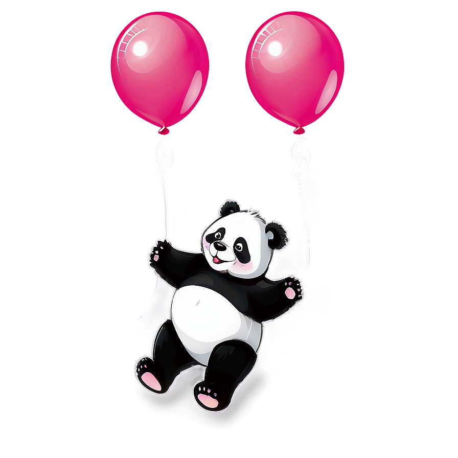 Panda With Balloons Png 5