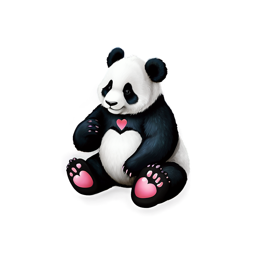 Panda With Heart Png 05062024