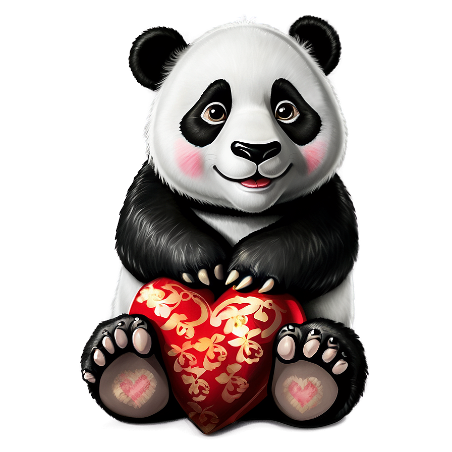 Panda With Heart Png Gap