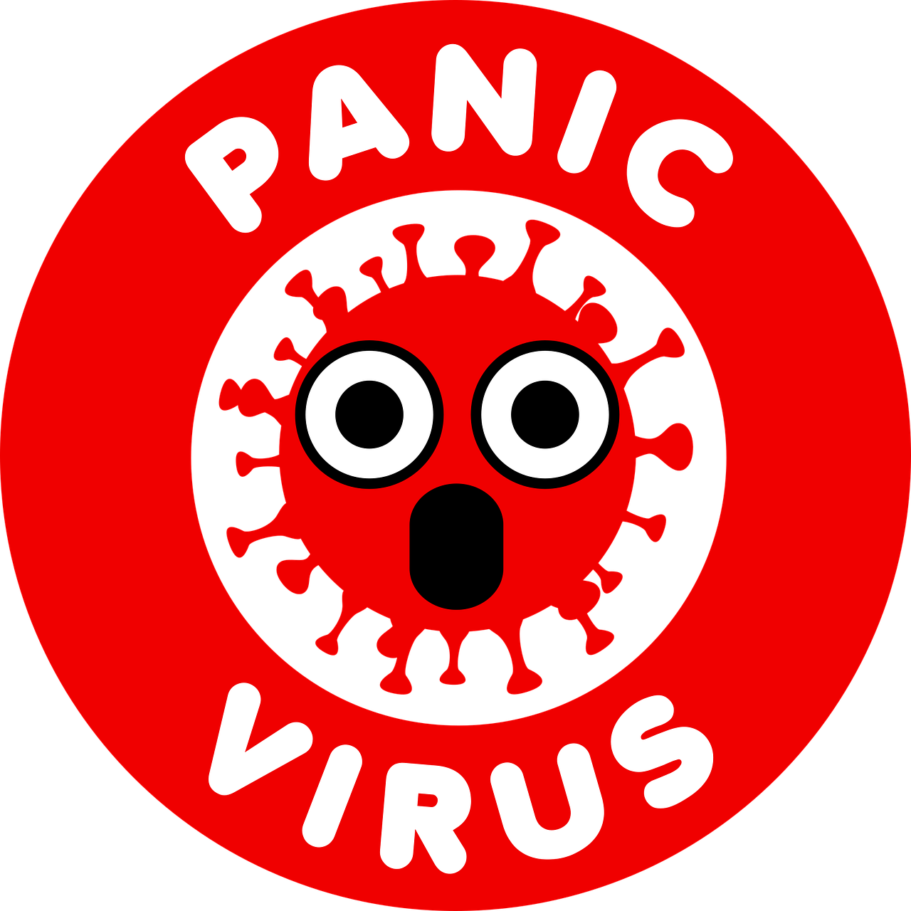 Panic Virus Cartoon Illustration