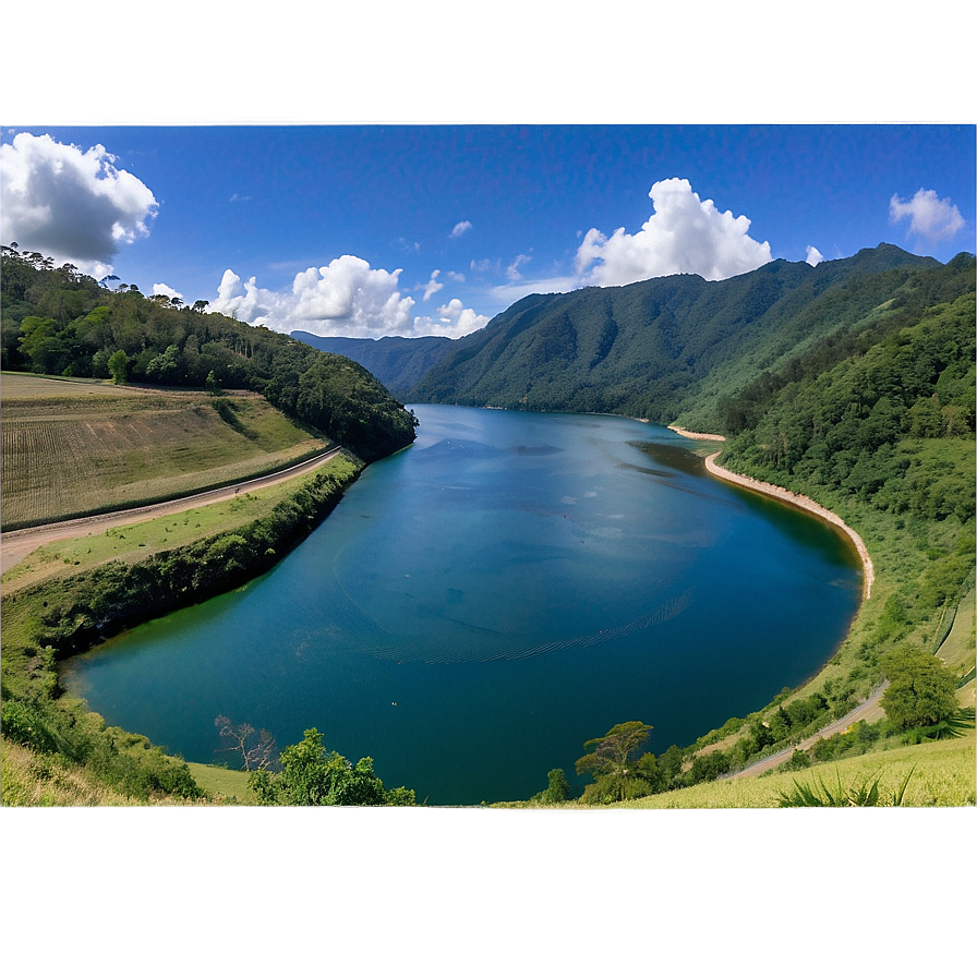 Panoramic View Of Valley Dam Png 36