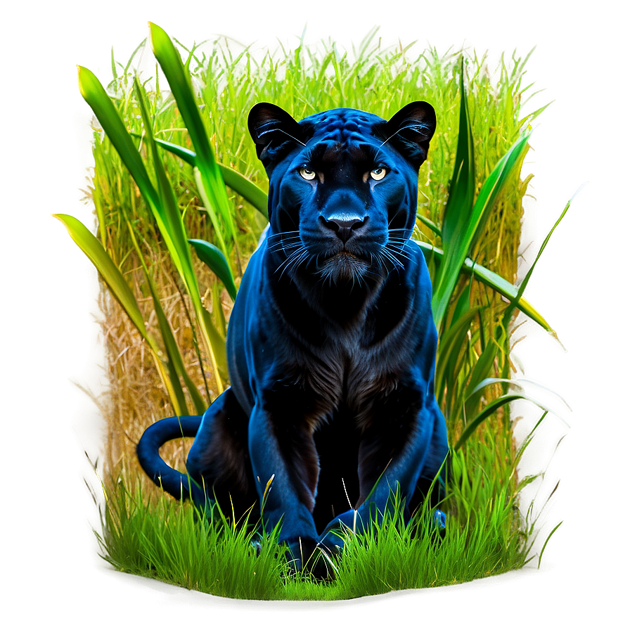 Panther In Grass Png Bxq56