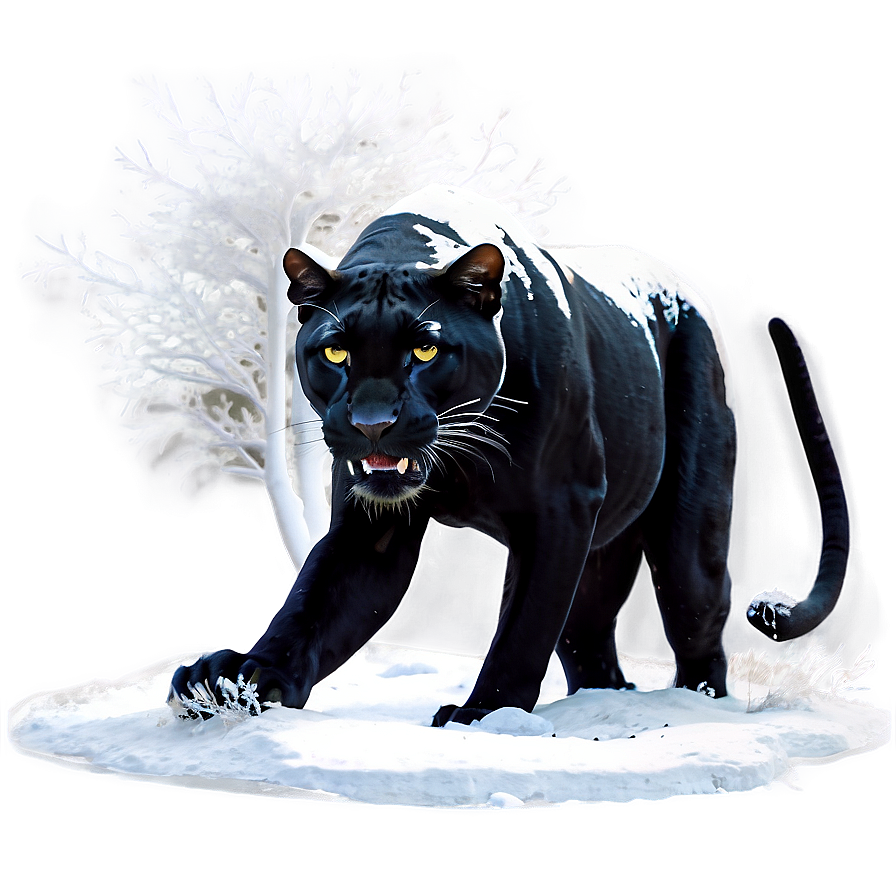 Panther In Snow Png Pdq