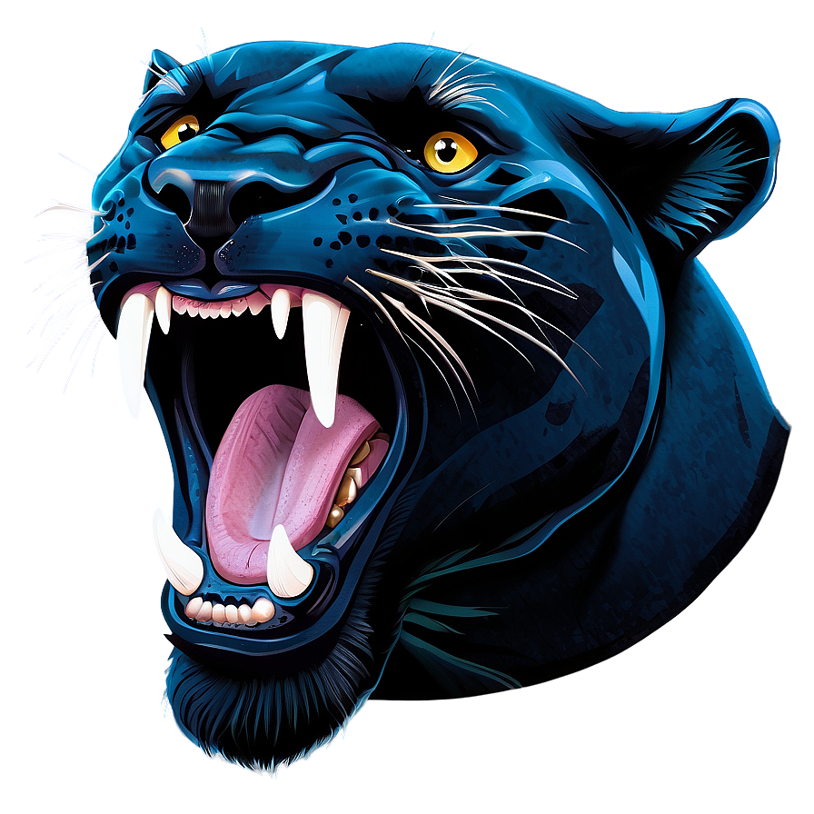 Panthers Roaring Illustration Png Bes49