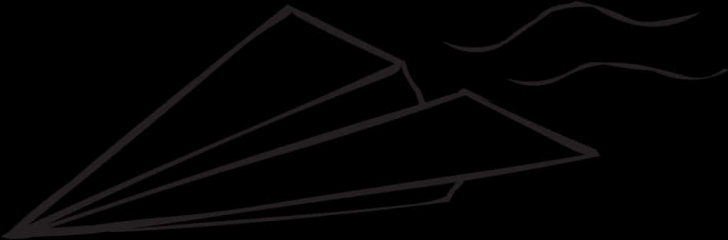 Paper Airplane Silhouette Black Background