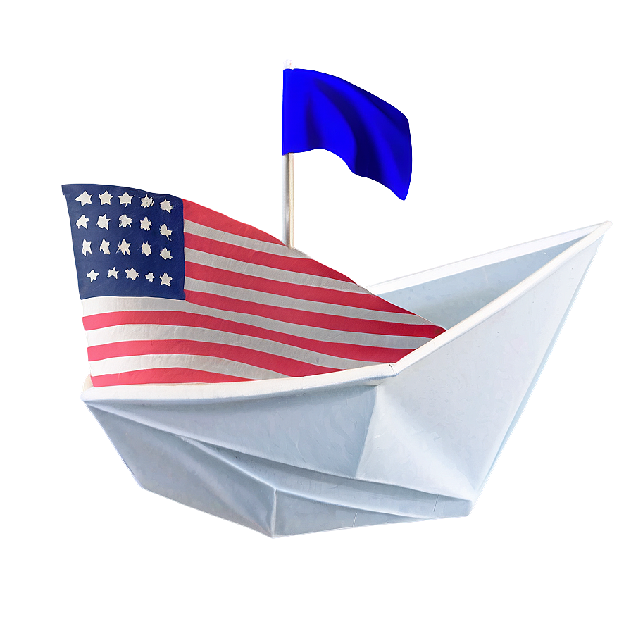 Paper Boat With Flag Png 7