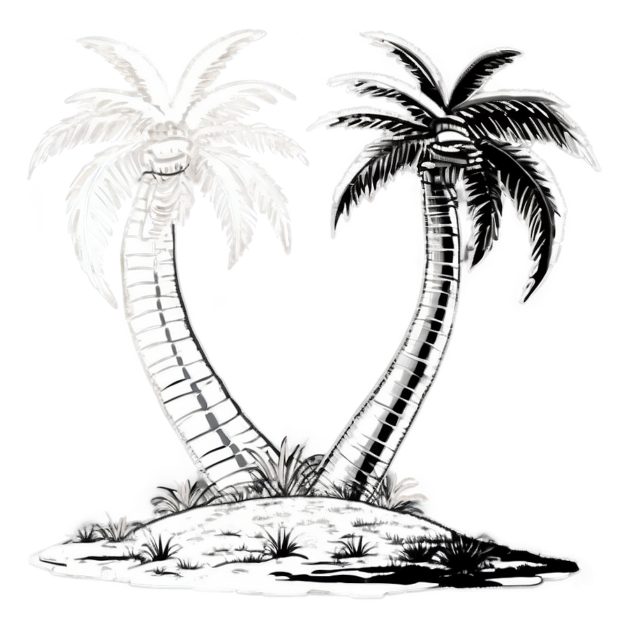 Paradise Palm Tree Outline Png Qlf