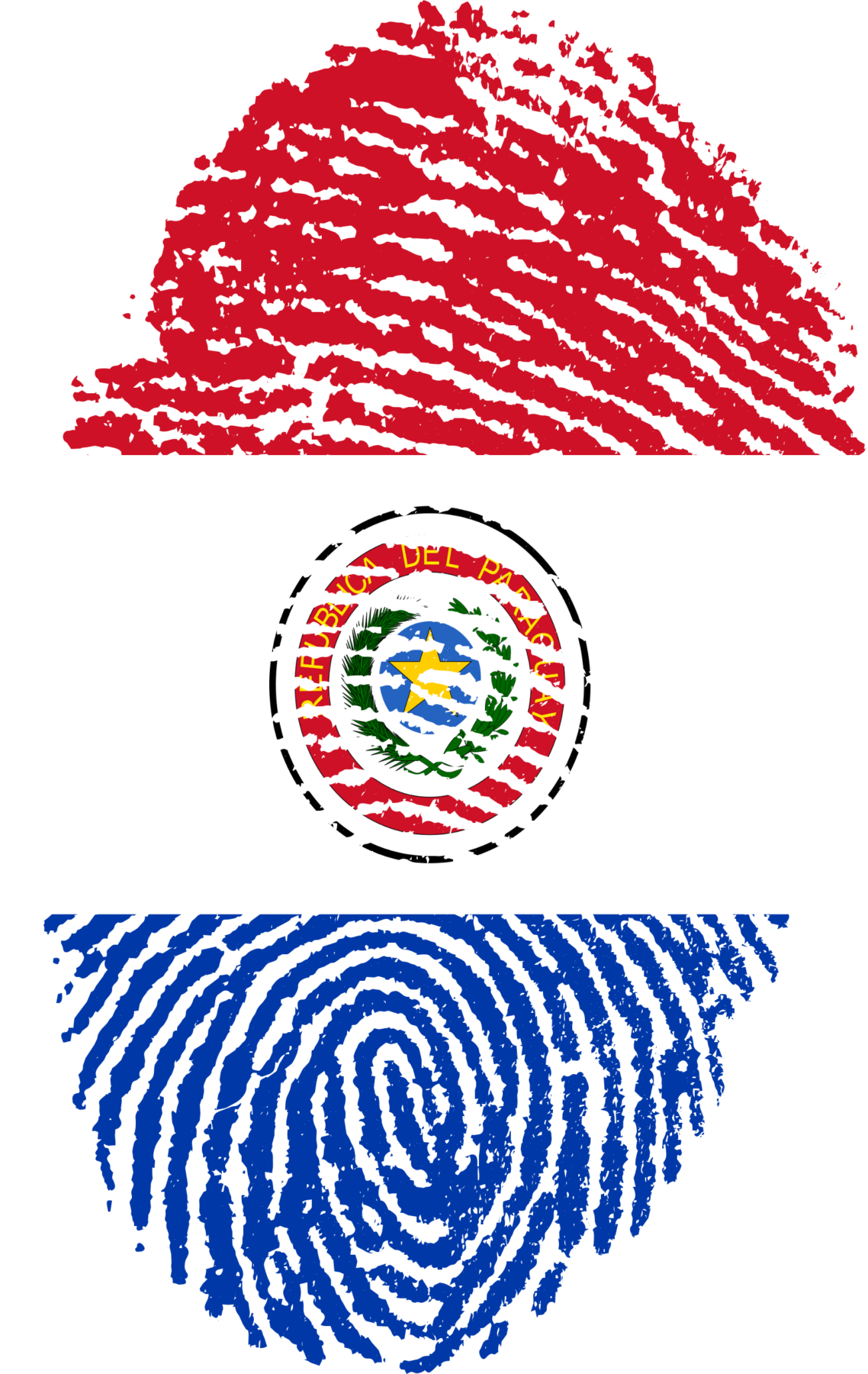 Paraguay Flag Fingerprint Art