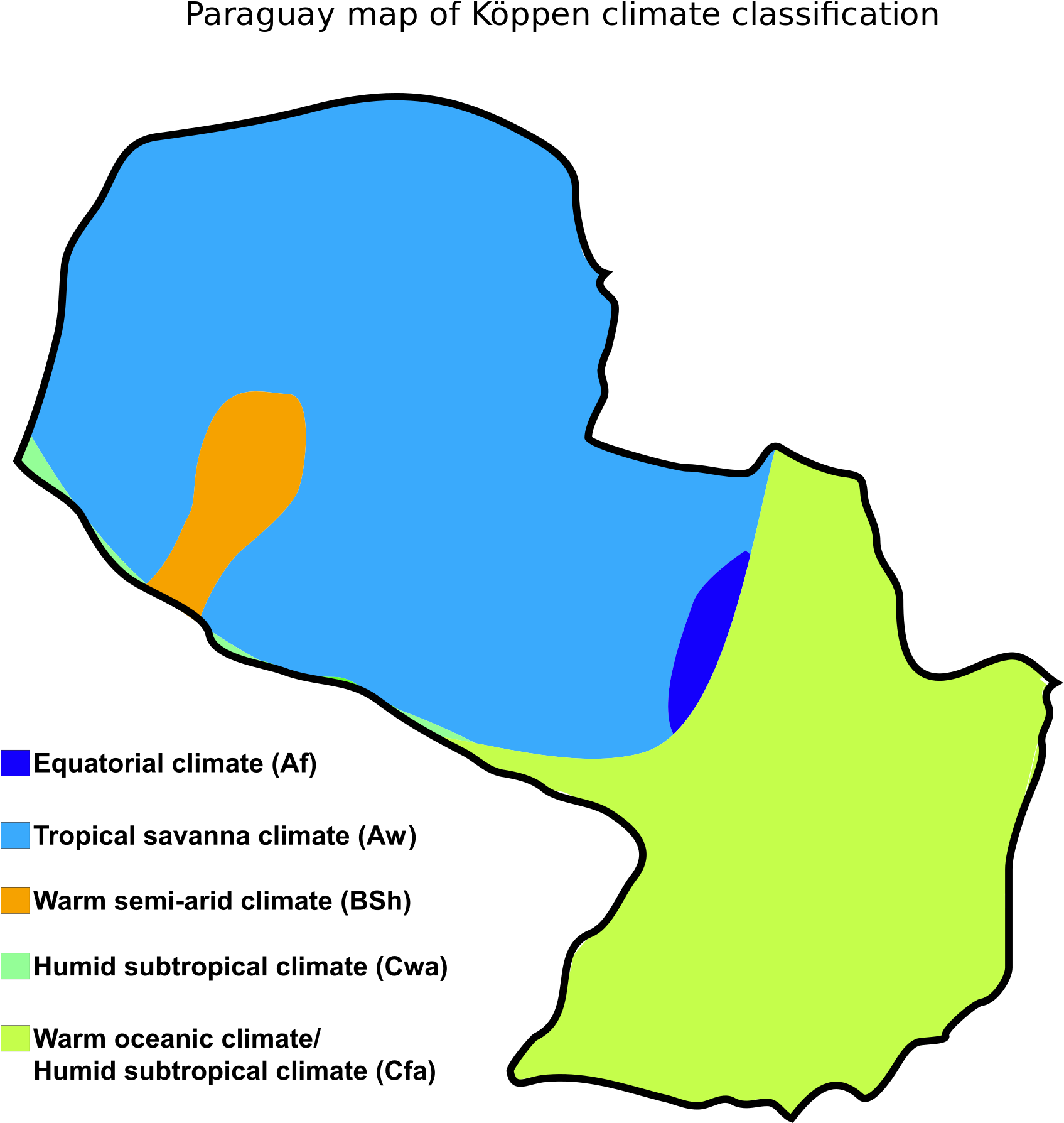 Paraguay Koppen Climate Classification Map