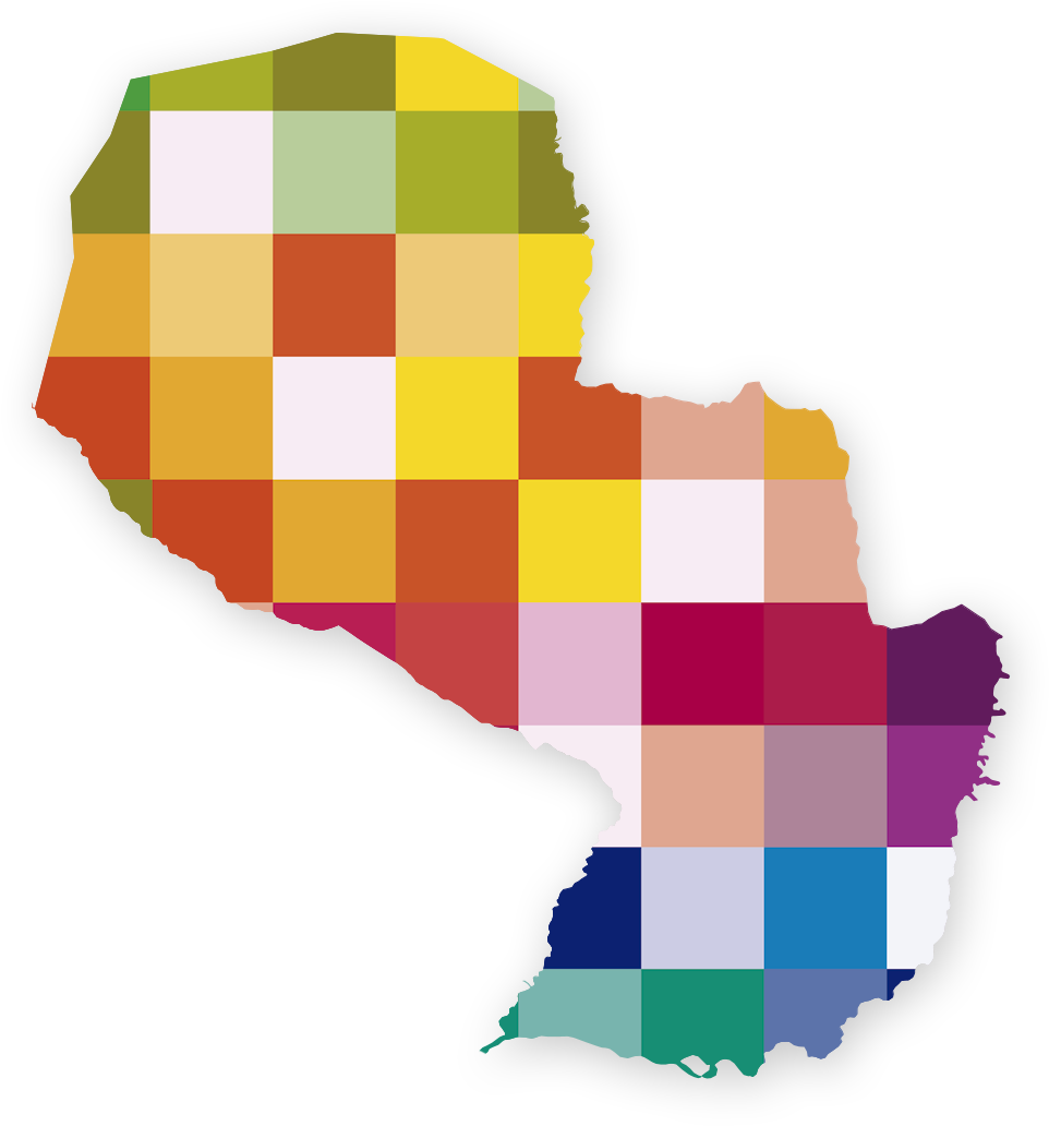 Paraguay Map Colorful Patchwork