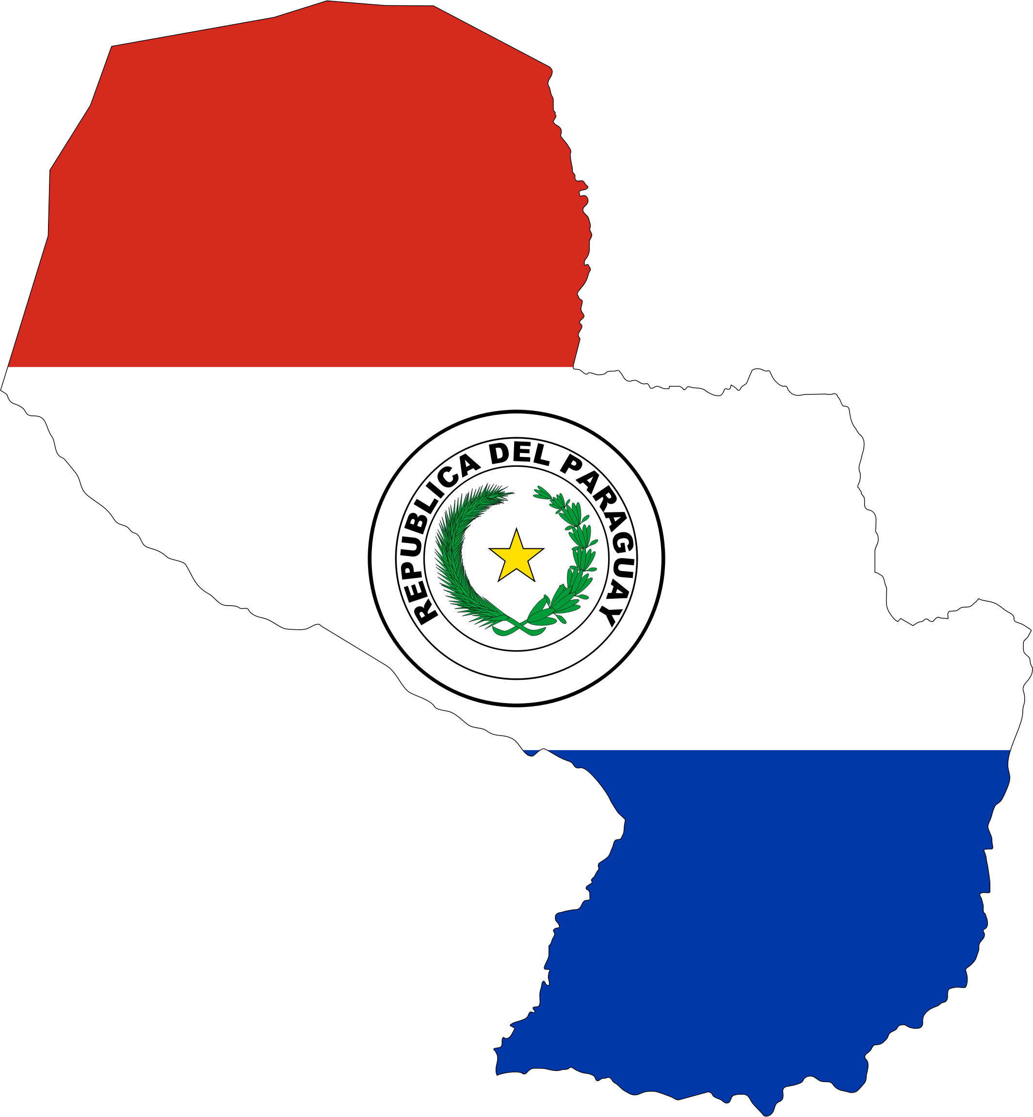 Paraguay Mapwith Flag Overlay