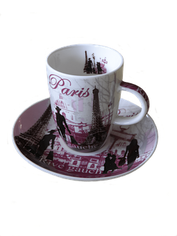 Paris Themed Coffee Cupand Saucer