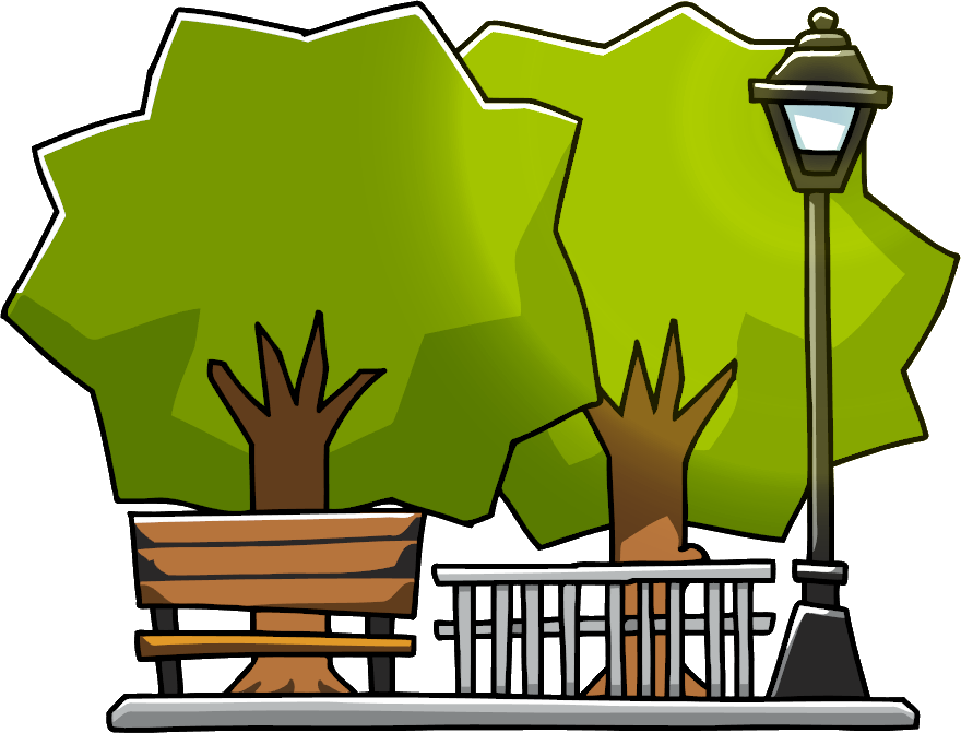 Park Benchand Street Lamp Vector