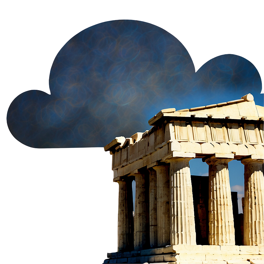 Parthenon With Clouds Background Png 06252024