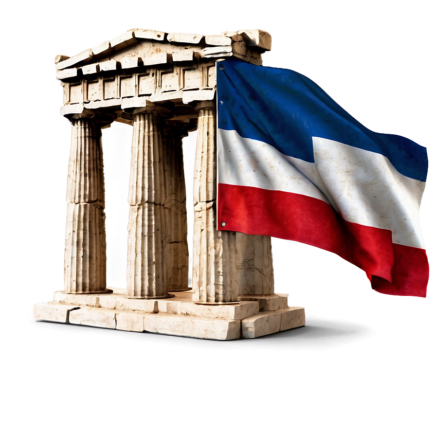 Parthenon With Greek Flag Png 06252024