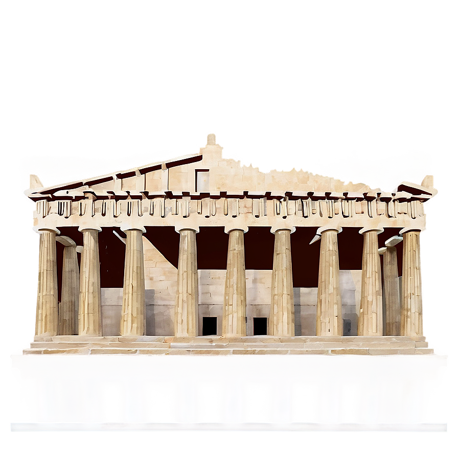 Parthenon With Tourists Png Hjd28