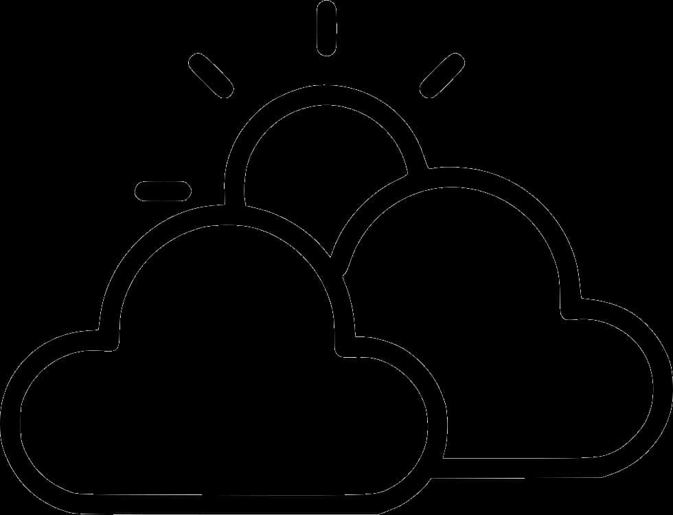 Partly Cloudy Weather Outline