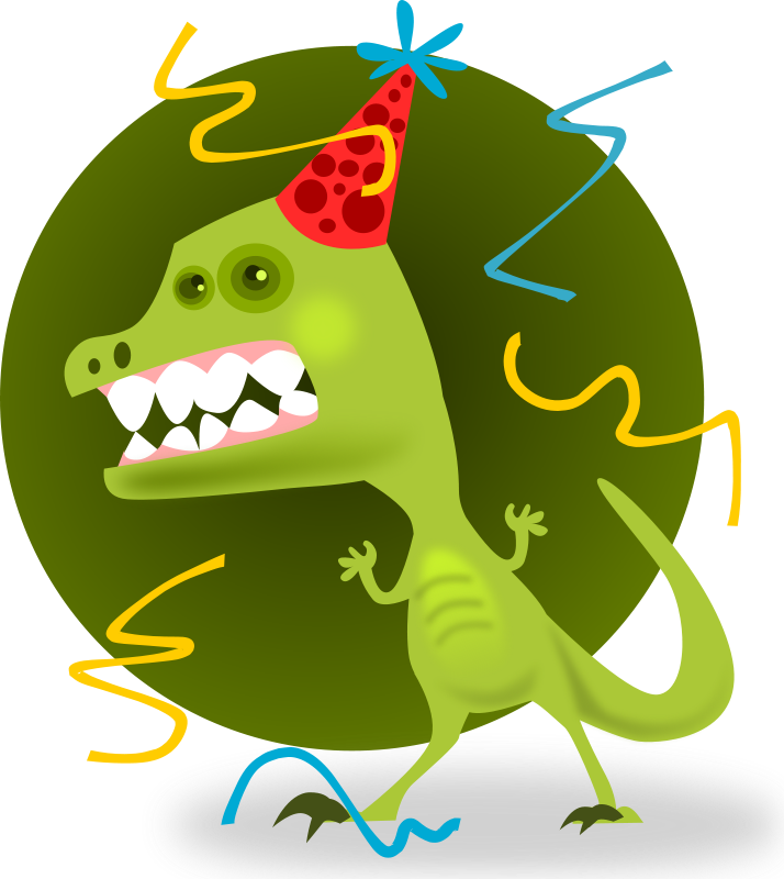 Party Dinosaur Celebration Illustration