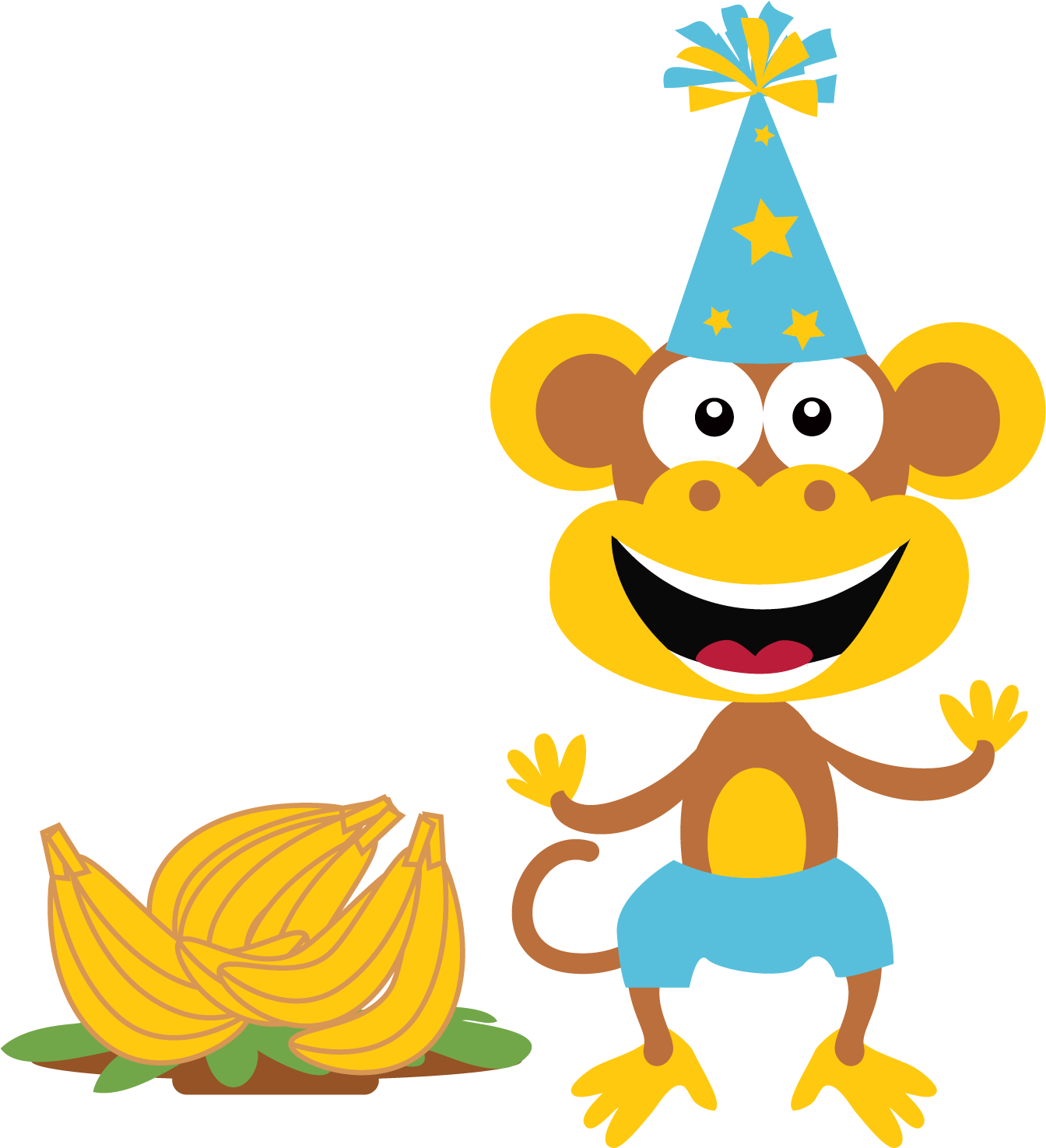 Party Monkeywith Bananas Clipart