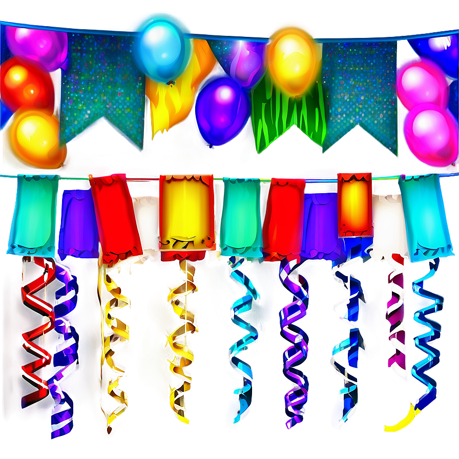 Party Streamers And Lights Png Quh63