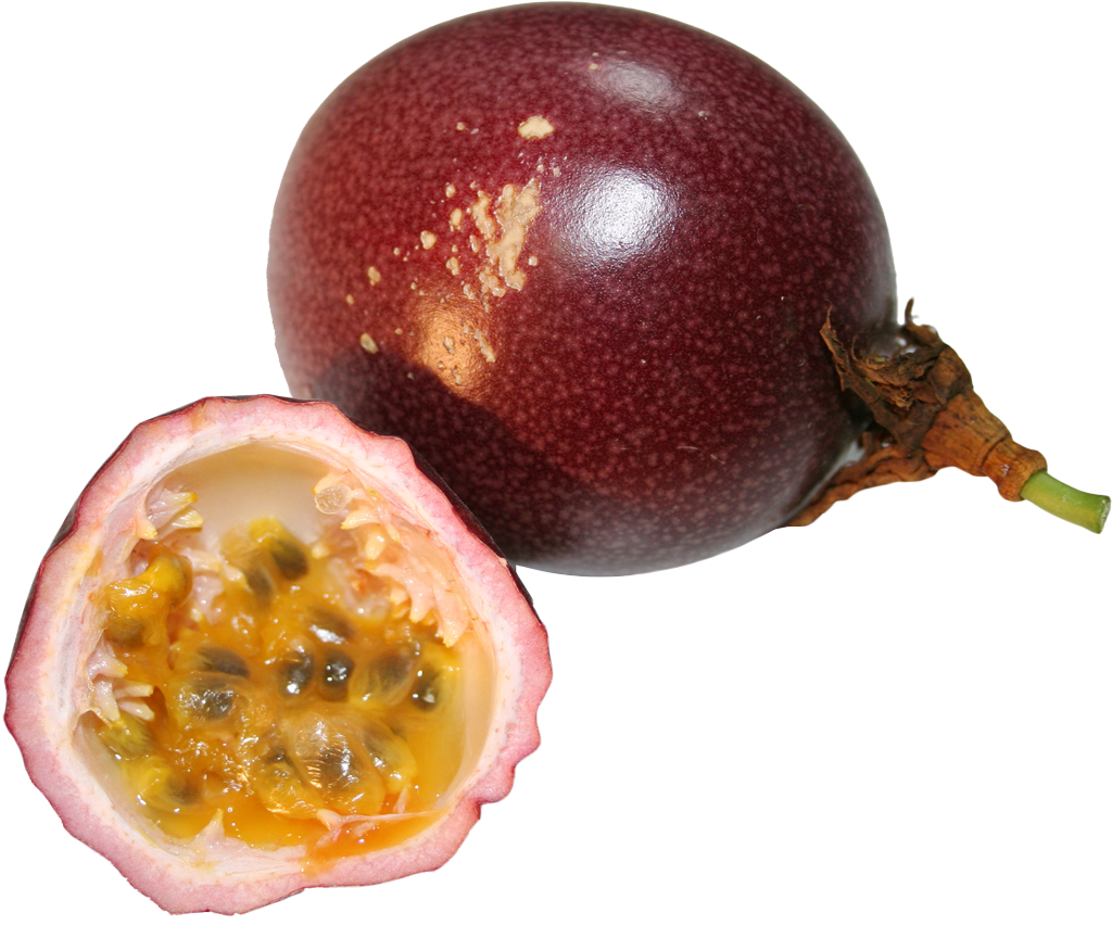 Passion Fruit Wholeand Halved