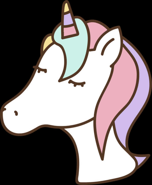 Pastel Colored Unicorn Head Graphic