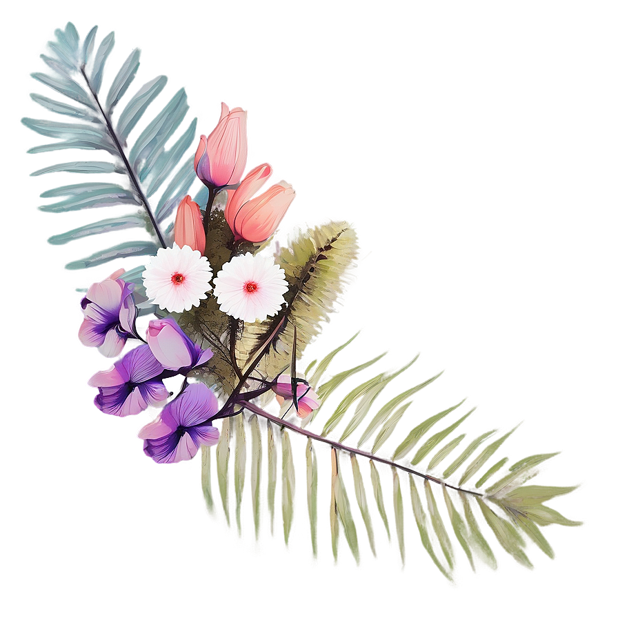 Pastel Indie Flower Arrangement Png 06252024