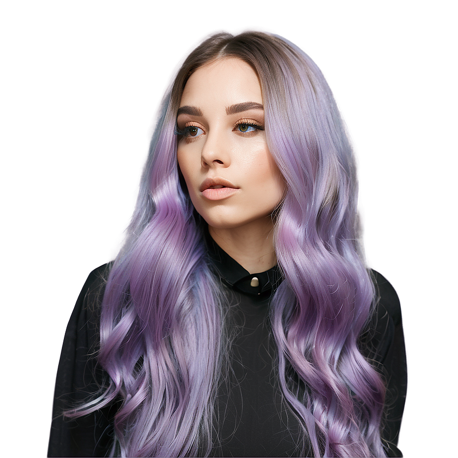 Pastel Purple Hair Dreamy Style Png 99