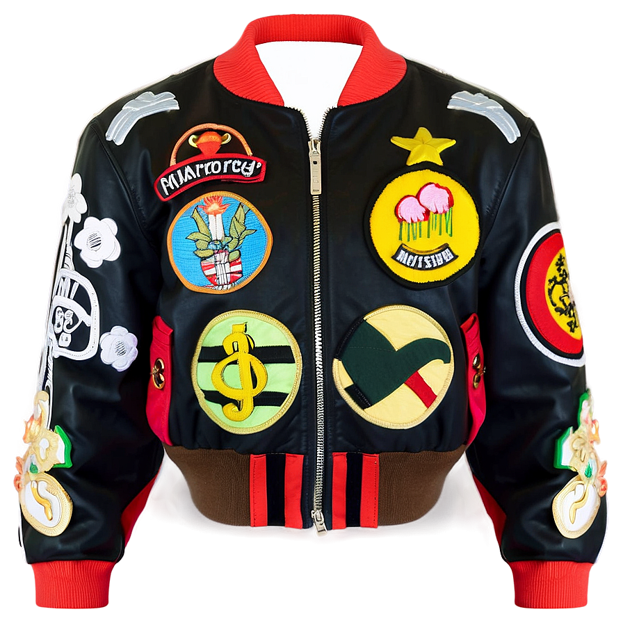 Patch Embellished Bomber Jacket Png Cvh99