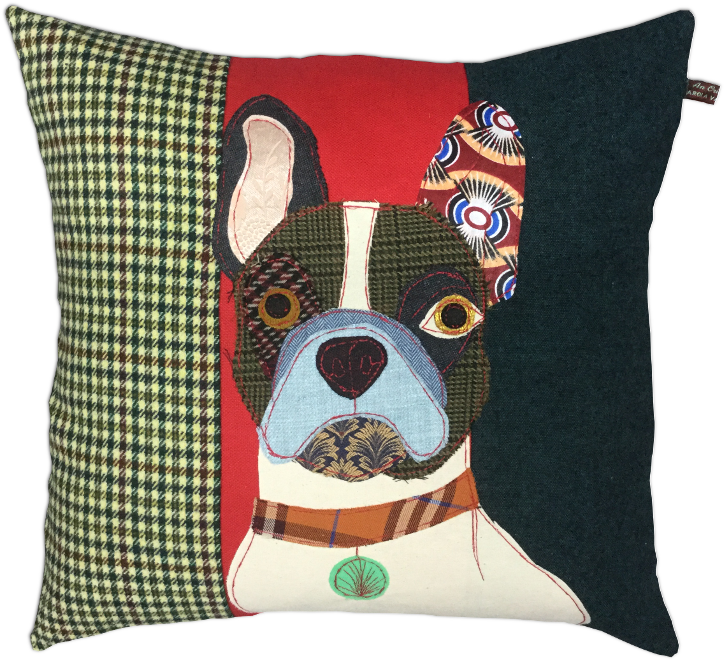 Patchwork Bulldog Cushion Design