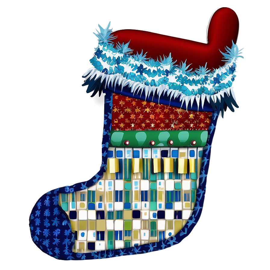 Patchwork Christmas Stocking Png 25