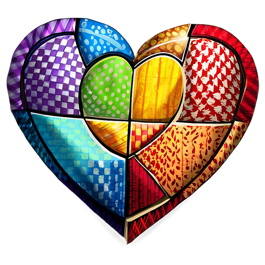 Patchwork Heart Clipart Design Png Bex45