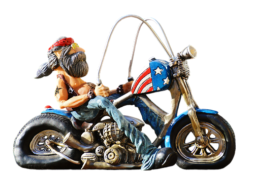 Patriotic Biker Figurine