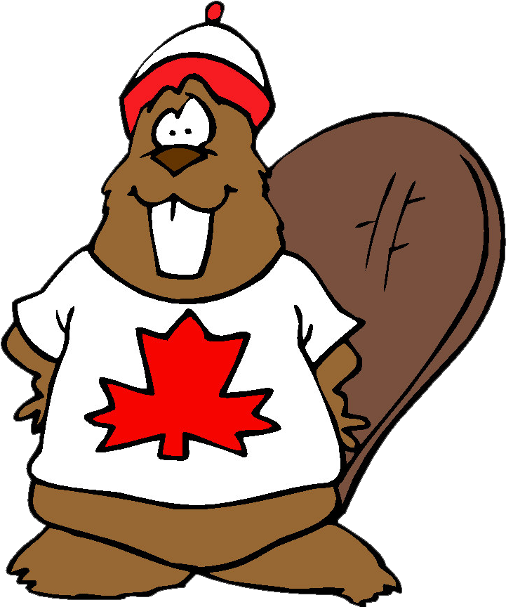 Patriotic Canadian Beaver Cartoon