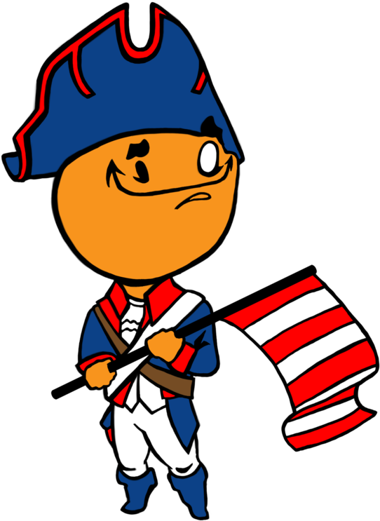 Patriotic Cartoon Characterwith Flag